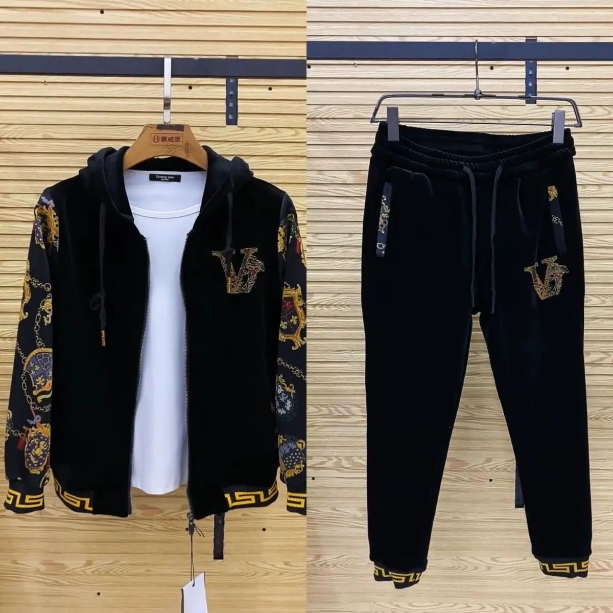 Men's autumn casual two-piece set, new coat, pants, fashionable youth suit..