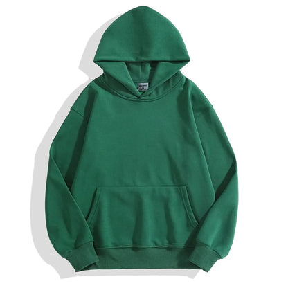 16.9oz 480gsm Heavy Weight Cotton Plus Velvet Hooded Sweater Men Thickened Tight Polar Fleece Pullover Hoodie Women Sweatshirt.