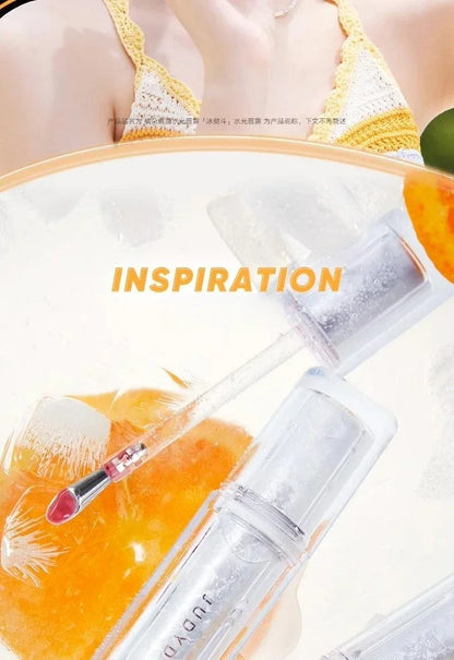 Judydoll Lip Glaze Mirror Shine Watery Lipstick Non-Stick Cup Long Lasting Moisturising Lip Tint Waterproof Makeup Cosmetics.