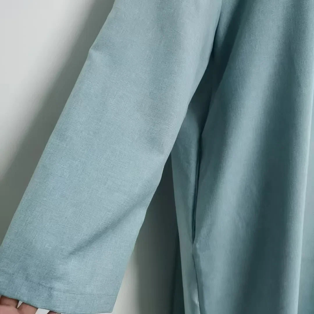 Lockeres, elegantes, reines, langes Kleid im Nahen Osten-Stil für Damen in Übergröße, schlanker Midirock, lässiges, bequemes Maxikleid | H&D Shop