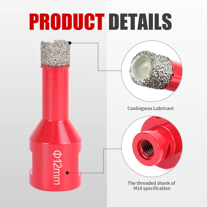 1 Stück 6–100 mm Trocken-/Nass-Diamantkernbohrer-Set für Keramikfliesen, Granit, Marmor, Beton – M14-Gewindeöffner, Lochsägenschneider