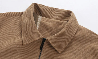 Winter New Arrival Corduroy Jacket Business Casual Windproof Thermal Fleece-Lined Thickened Collared Cotton Coat Fashionable.