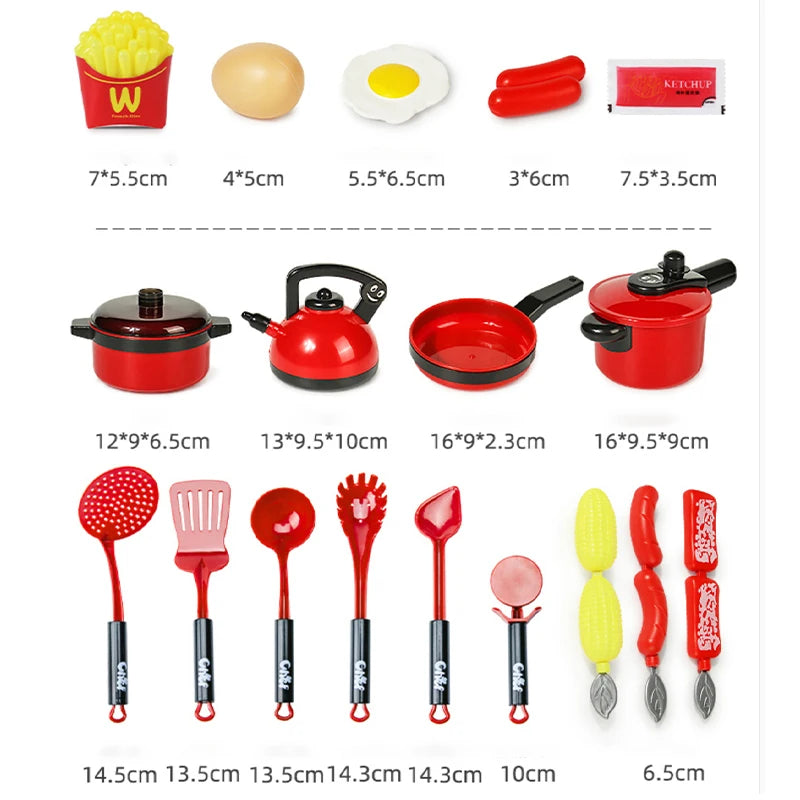 Kitchen Toys Set For Kid Girl Cooking Toy Baby Cutting Fruit Cooking Kitchen Utensils Children Simulation Education Pretend Play.