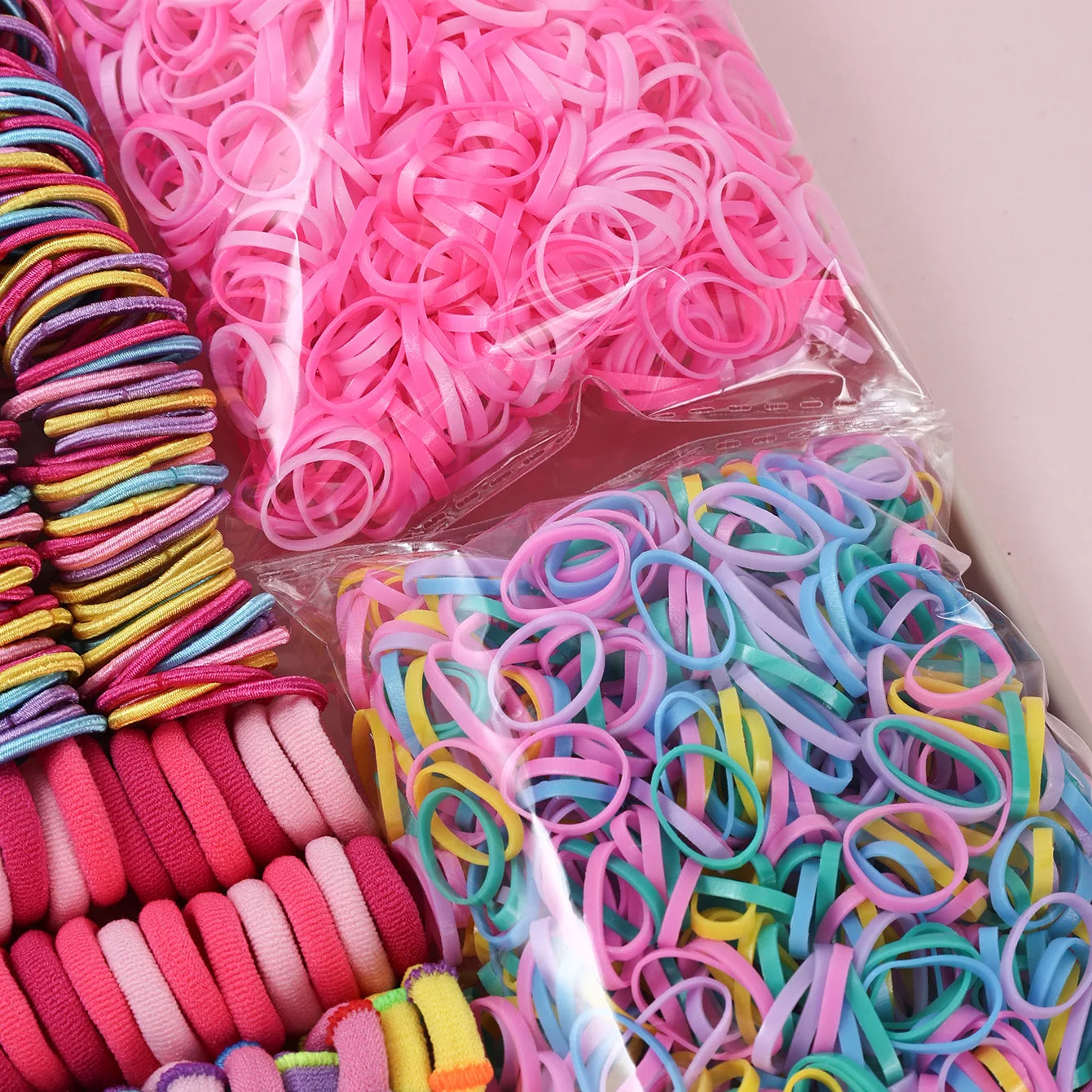 985Pcs Hair Accessories Set for Women Seamless Ponytail Holders Hair Bands Star Hair Clips Elastic Hair Ties.