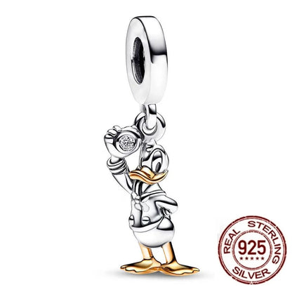 100% 925 sterling silver Disney 100th anniversary charm beads suitable for original DlY bracelet, women's fashion gift