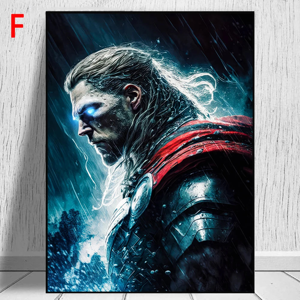 Miniso Disney Marvel The Avengers Spiderman Poster Iron Man Hulk Captain America Hulk Canvas Painting Wall Art Prints Home Decor.