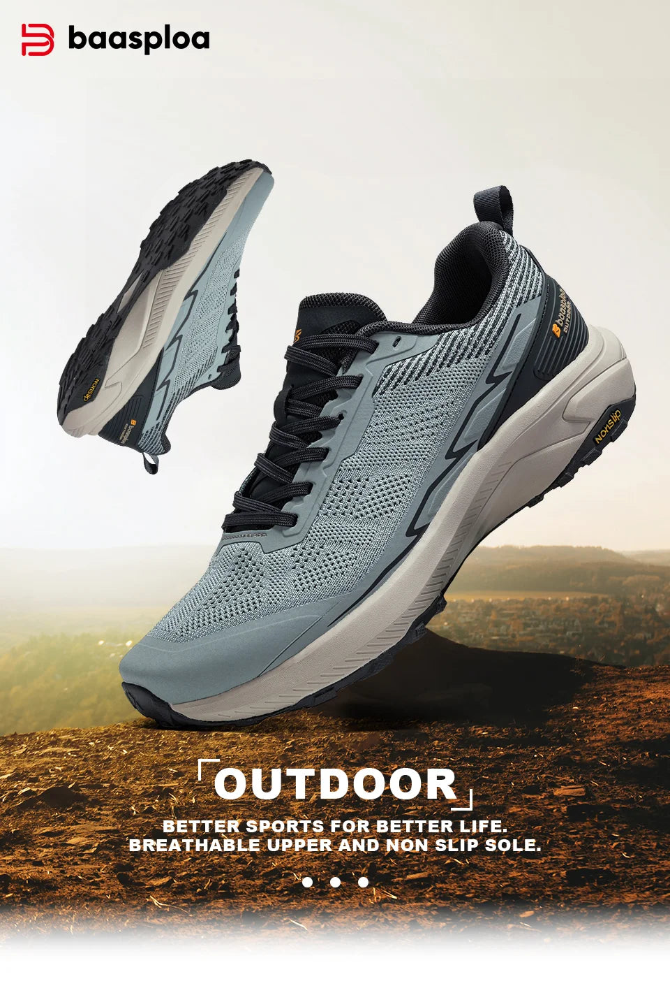 Baasploa Männer Wanderschuhe Komfort Tragen Beständig Outdoor Schuhe Männer Atmungsaktives Mesh Casual Turnschuhe Klettern Nicht-Slip Spitze Up.