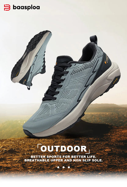 Baasploa Männer Wanderschuhe Komfort Tragen Beständig Outdoor Schuhe Männer Atmungsaktives Mesh Casual Turnschuhe Klettern Nicht-Slip Spitze Up.