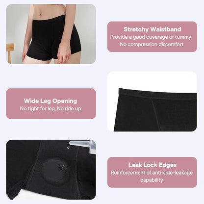 Bamboo Fiber Period Underwear for Women Anti-Leakage Breathable 4-Layer Reusable Menstrual Panties for Daily Use Sports.