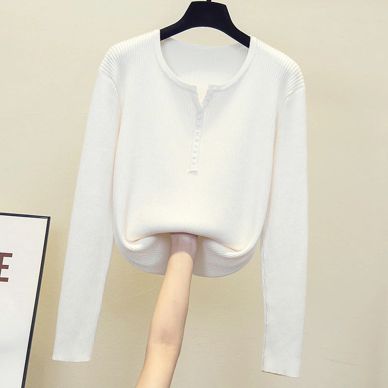 2026 gestrickte Frauen Pullover Taste V-ausschnitt Pullover Herbst Grundlegende Pullover für Weibliche Pullover Schlank Solide Bold Streifen Tops