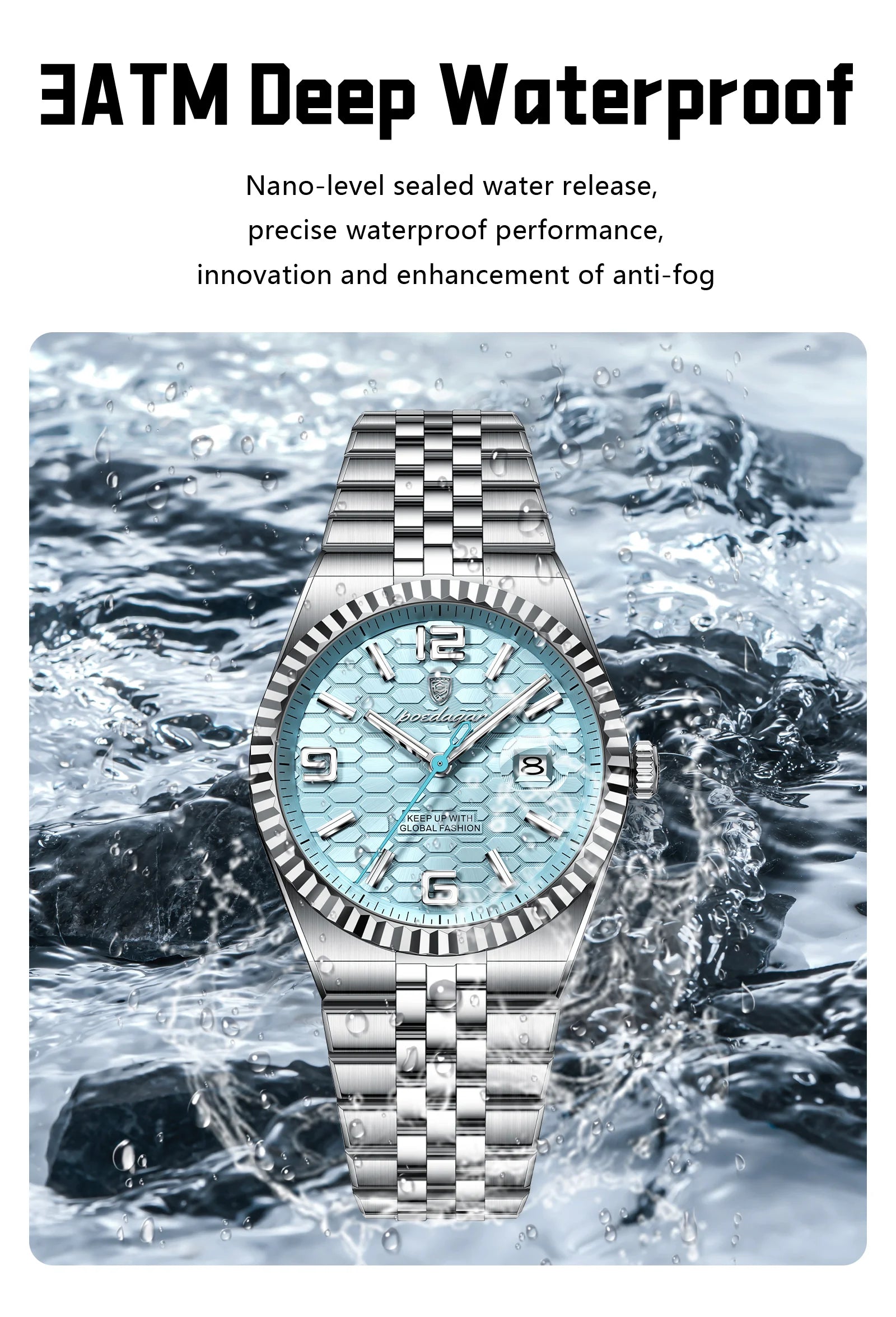 POEDAGAR High Quality Original Men Clock Waterproof Luminous Date Luxury Man Watch Stainless Steel Quartz Men's Watches Male+Box.