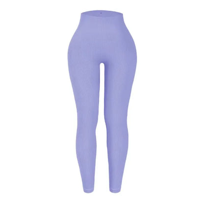 Women's seamless knitted thread yoga pants high waisted sports leggings hip lifting running training slimming and fashionable.