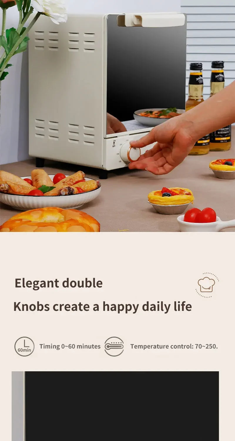 12L Large Capacity Electric Air Fryer Toaster Oven Mechanical Household Kitchen 360° Baking Convection Oven Oil-Free Deep Fryer.