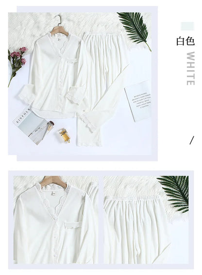 Fdfklak 2Pcs Gold Velvet Pajamas Set For Women Warm Pyjama Sexy V-Neck Lace Homewear Autumn Winter New Pijamas Long Pant.