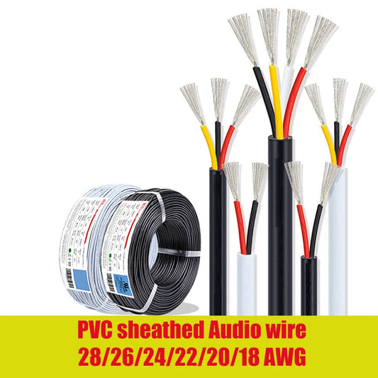 Electronic Wire 7 6 5 4 3 2 Core Sheathed Cable 28 26 24 20 18 22AWG Electrical Wire For Speaker LED Strip Solar Battery DIY.