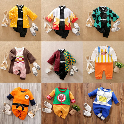Baby Sommer kurz ärmel ige Baumwolle Anime Overall Jungen Mädchen Rollenspiel Kostüme Baby Kurzarm Body suits Kinder Stram pler.