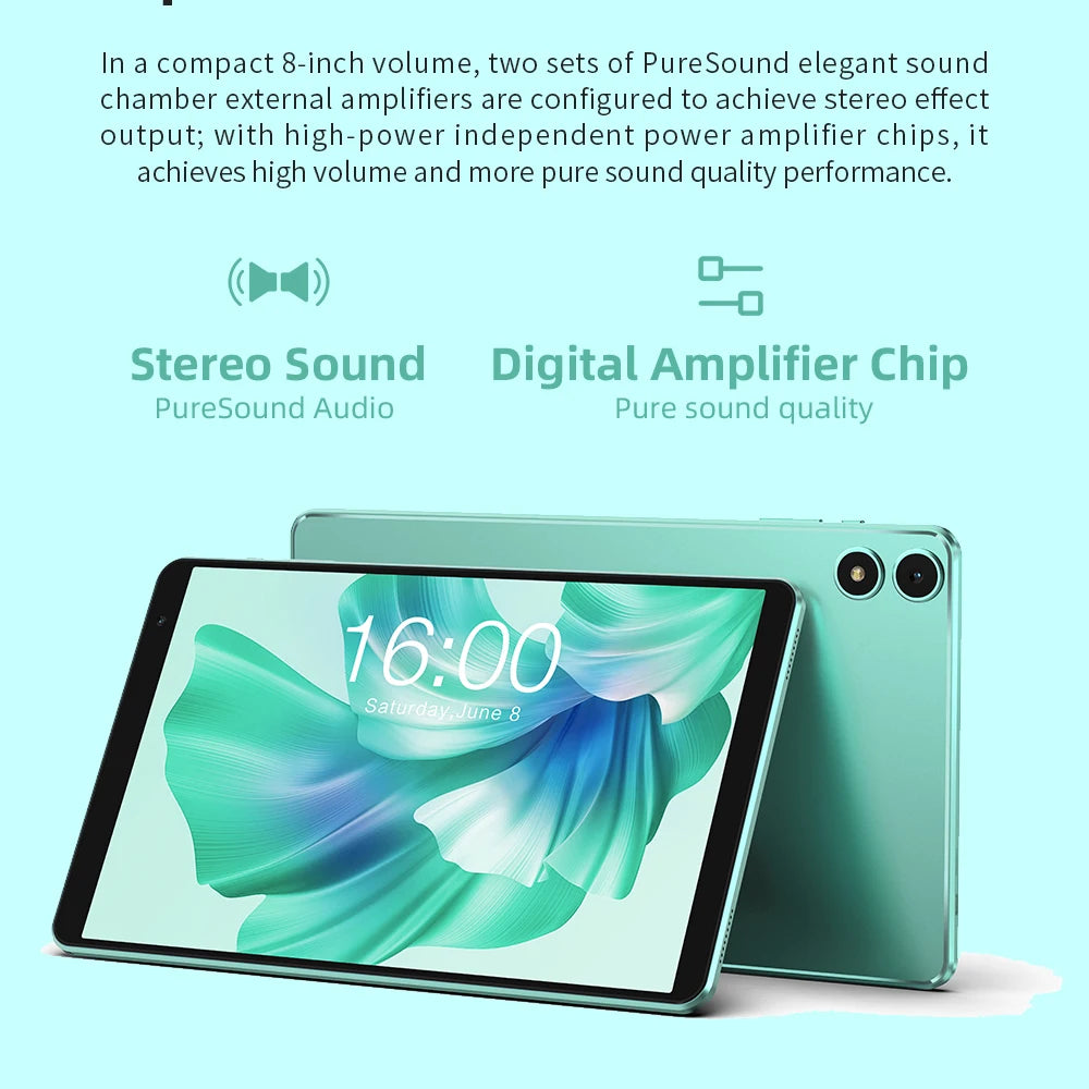 Teclast P85T 2024 Tablet Allwinner A523 8-core 1.8GHz/ 10GB(4GB+6GB) RAM/64GB ROM/8 Inch 800×1280iPS/WIFI5G/4G/5000mAh/Type-C/0