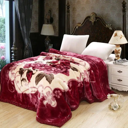 Ultra Soft Cozy Flowers Rose Throw Blanket Microfiber Heavy Fluffy Fleece Blanket for Home Bed Dormitory