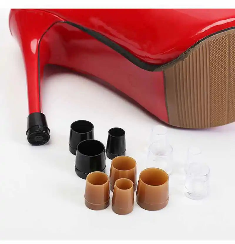 2Pcs Non-slip Wearable Heel Cover Round Woman High heels Protective Cover TPU/PVC Material Soft Damping Silencer Heel Protector.