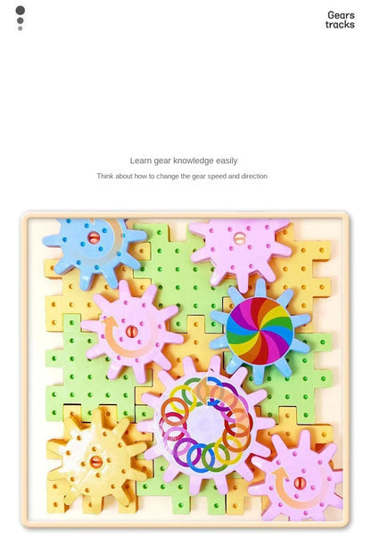 Electric Gears 3D Puzzle Model Building Kits Plastic Brick Blocks Educational Toys for Kids Children Gear Blocks Building Toys.