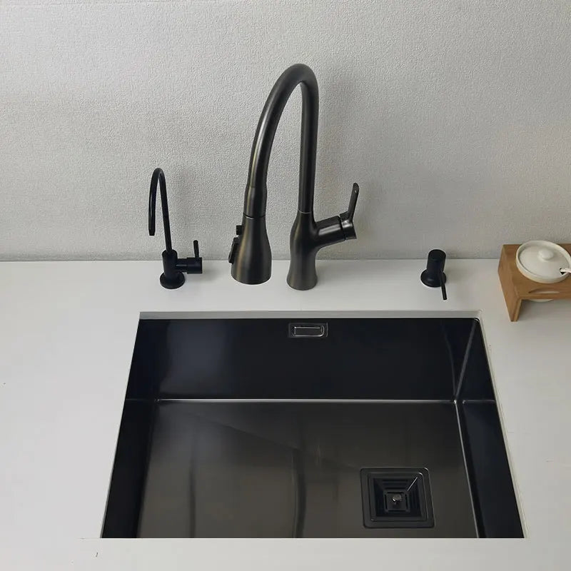 Nano mattschwarzes Küchenspülbecken über der Theke oder Udermount-Spülbecken, Gemüsewaschbecken, Einzelwaschbecken aus Edelstahl für die Küche