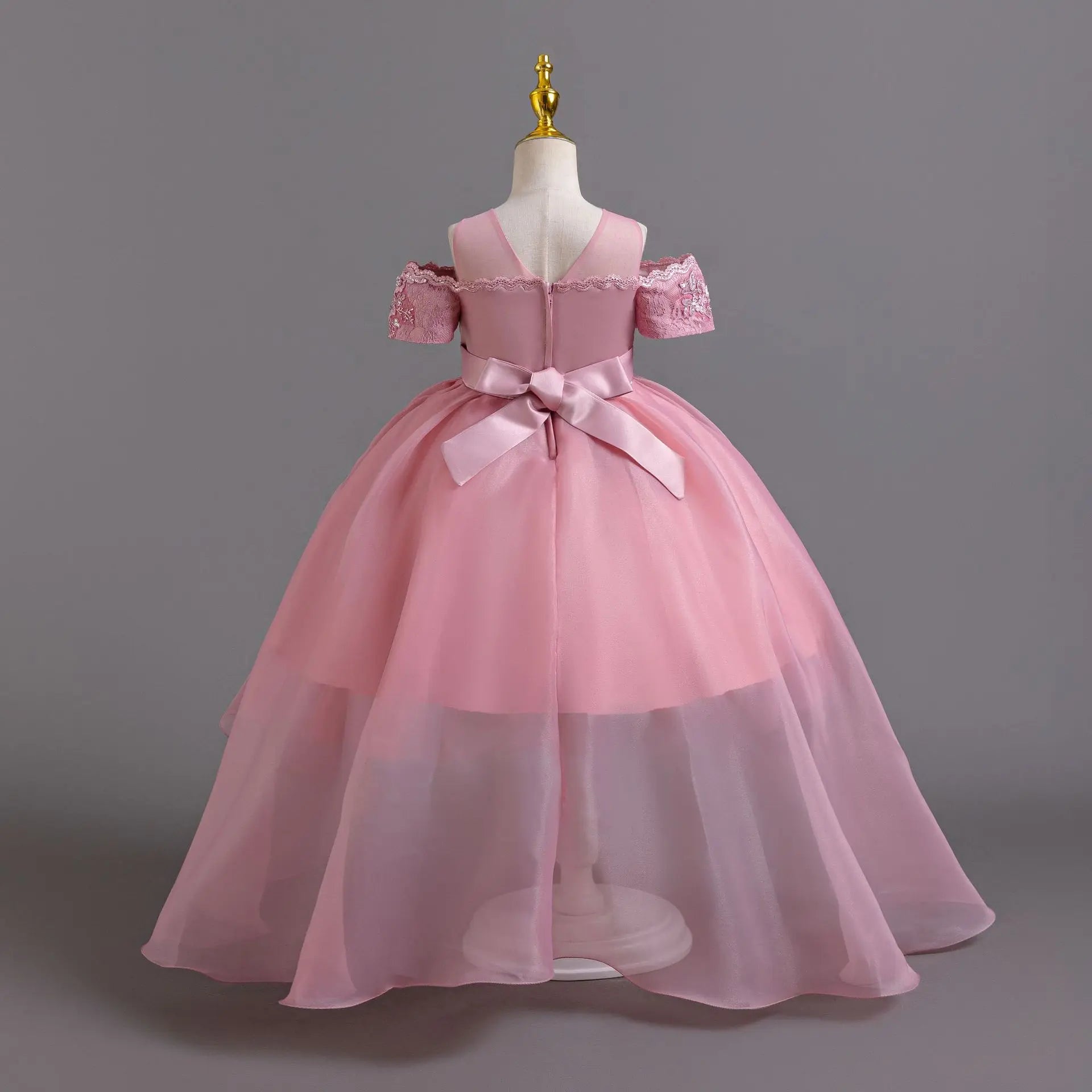 Luxus Perlen Kleider Für Kinder Spitze Schleppende Hochzeit Prinzessin Kleid Für Mädchen Geburtstag Prom Gala Leistung Lange Ballkleid.