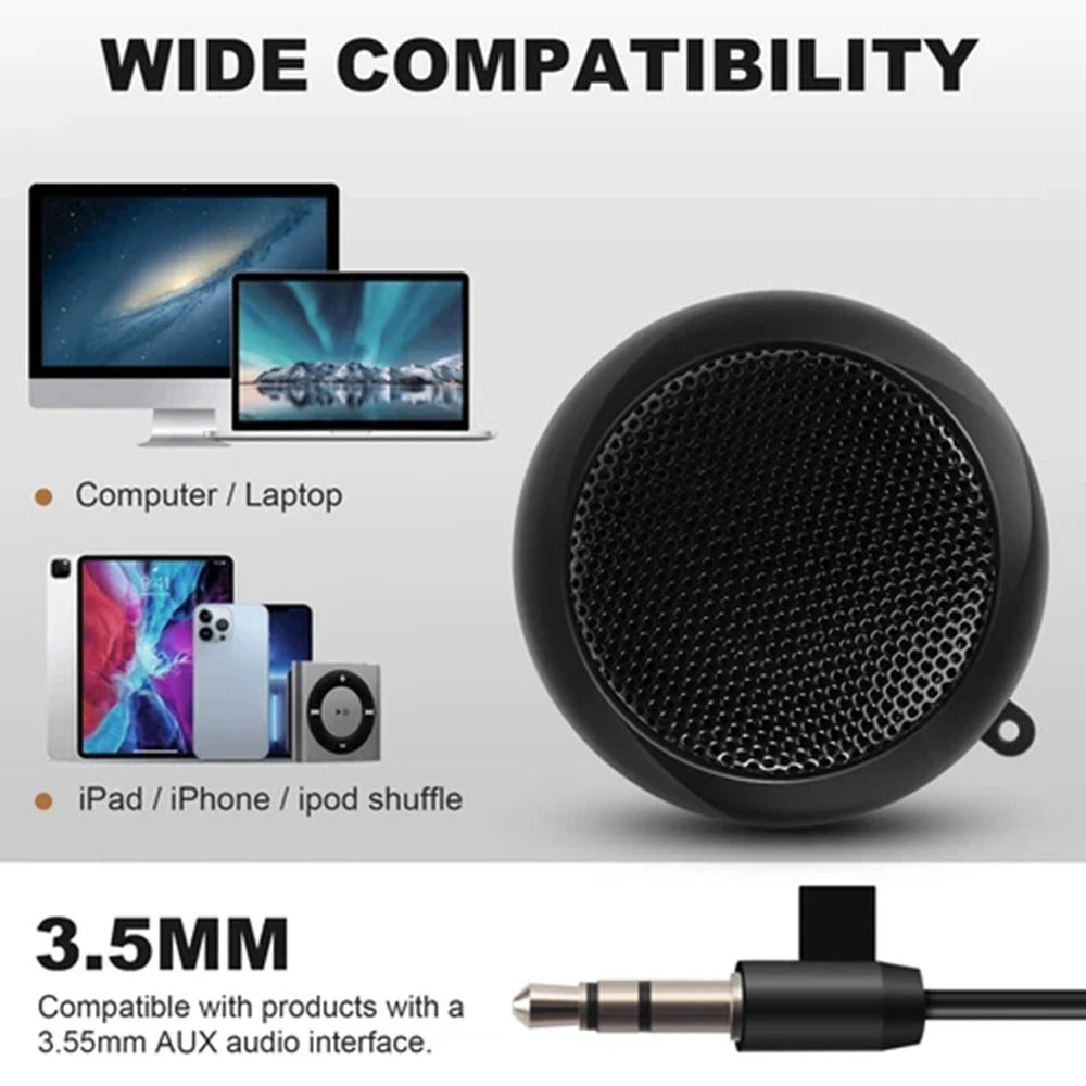 3.5mm Aux Mini Portable Speaker Travel Wired Loudspeaker Mini Sound Box Outdoor Sports HiFi 3D Surround Stereo Phone Speakers.