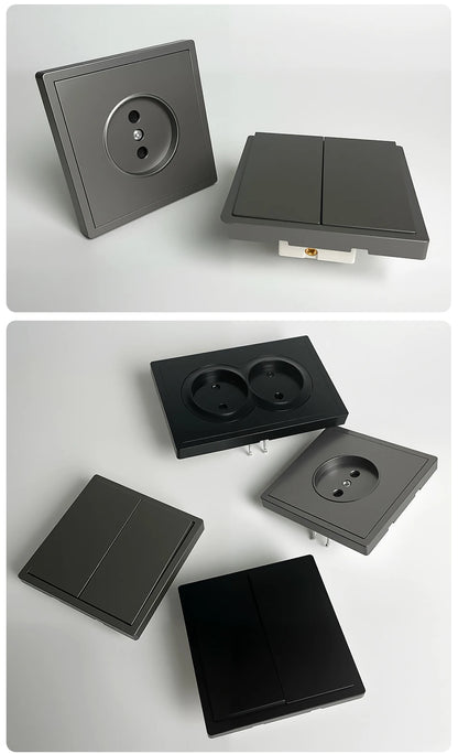 80 mm Typ Rahmen Steckdose 1/2-Wege-Wandknopfschalter USB Typ-C-Anschlüsse Steckdose EU-Standard für Deutschland DIY Teil freie Kombination.