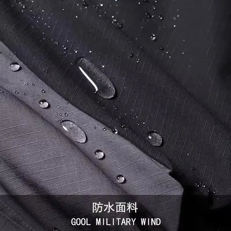 Tactical Waterproof Sets Men Wear Resistant Combat Training Suit Outdoor Multi-pocket Uniform Airsoft Camping Hiking Tracksuit.