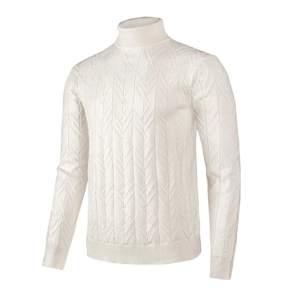 VOBOOM Men's Casual Slim Fit Basic Tops Knitted Lightweight Crewneck Twist Sweaters Turtleneck Pullover Sweater.