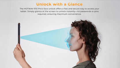 HOTWAV R10 Pro Rugged Tablet Android 14 10.1'' HD+ 13MP Camera Pad 10800mAh Battery 8GB 256GB 8-core OTG Charging Tablet PC