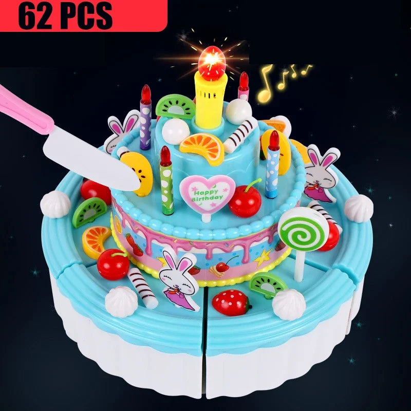 Kitchen Coffee Pretend Play Tea Set Children Toy Food Cake Model Girl Simulation Utensils Cut Kids Play House Birthday Cake Toys