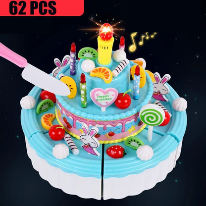 Kitchen Coffee Pretend Play Tea Set Children Toy Food Cake Model Girl Simulation Utensils Cut Kids Play House Birthday Cake Toys