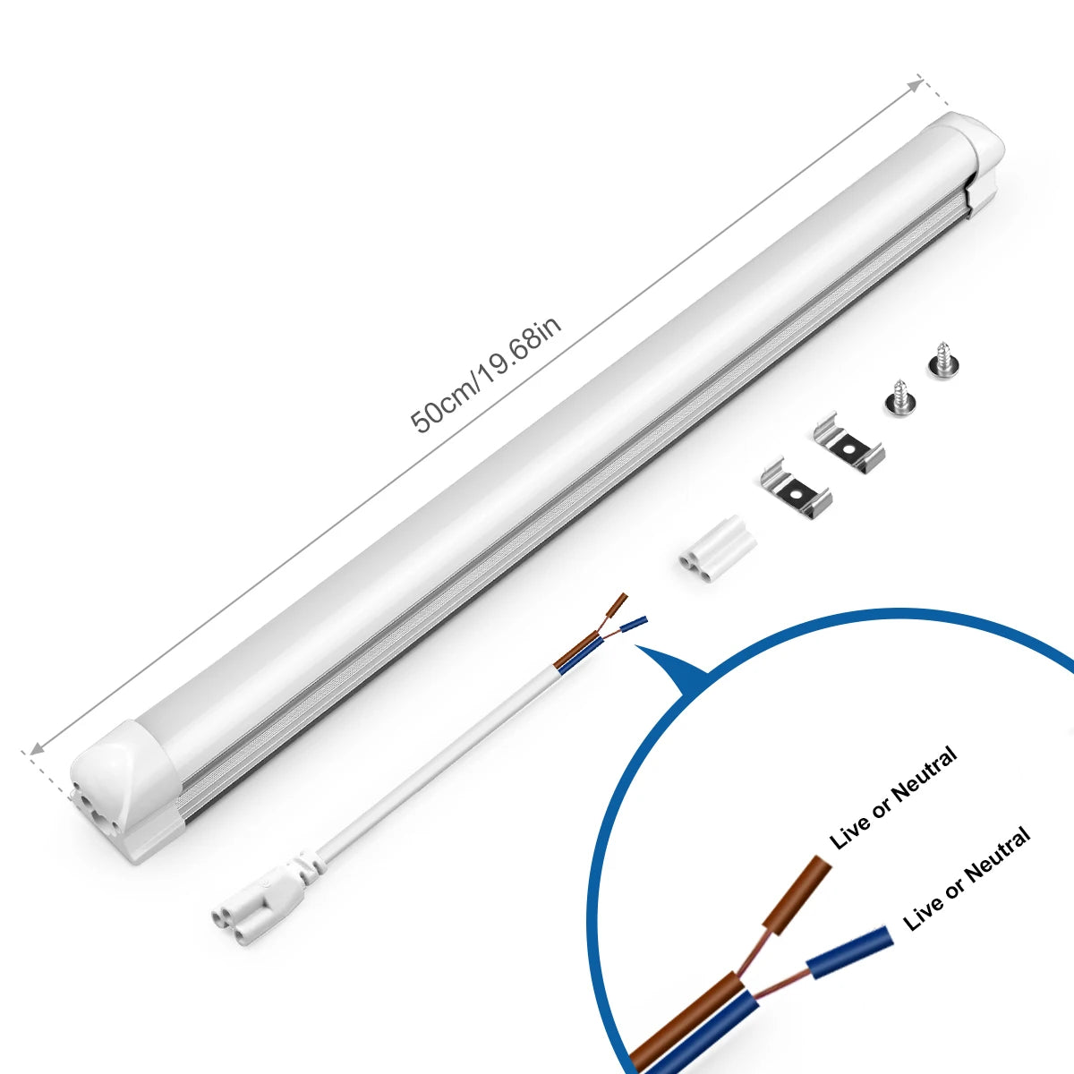 50CM T5 T8 Aluminum LED Light Tube 15W 25W LED Lamp Tube 220V For Desk Work Shop Garage Warehouse Kitchen Cabinet Lighting.