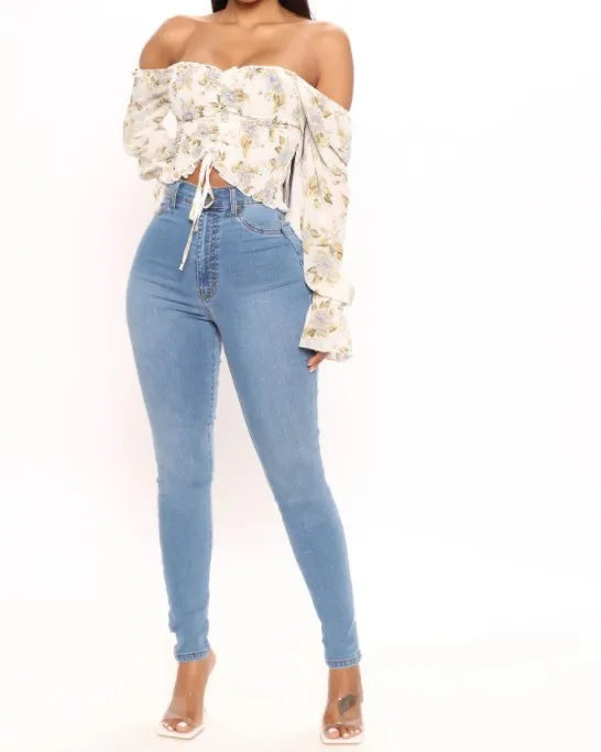 Denim Pencil Pants Jeans Women Streetwear 2025 Skinny Stretch High Waist Washed Pockets Basis Ankle Length Trousers Distressed.