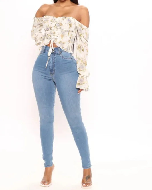 Denim Pencil Pants Jeans Women Streetwear 2025 Skinny Stretch High Waist Washed Pockets Basis Ankle Length Trousers Distressed.