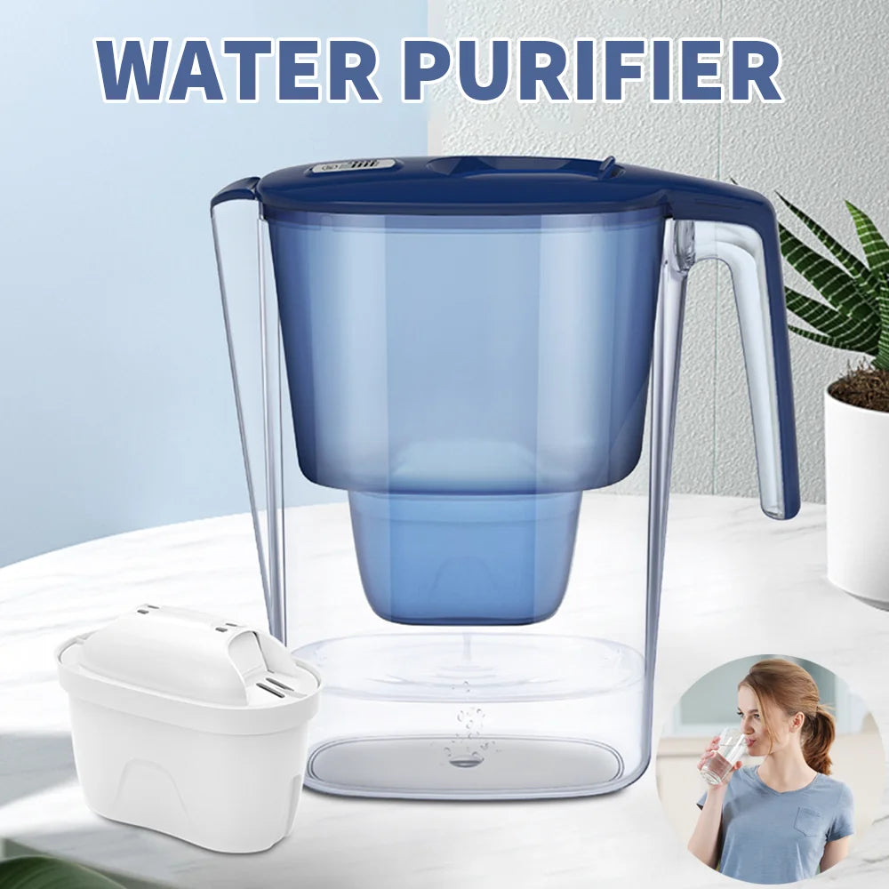 Household Filter Kettle with 6 Filter Device Activated Carbon Water Purifier and Filter Cartridges Non-toxic Filter Wate 3.6L.