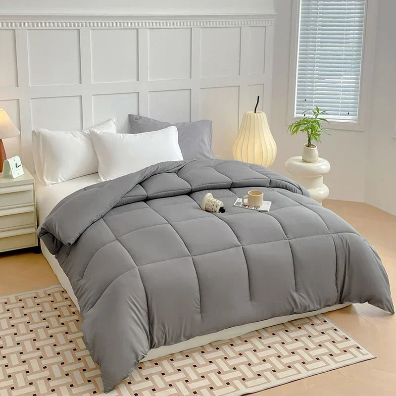 2024 new winter quilt thickened warm solid color simple wind soybean fiber quilt skin-friendly lock warm spring and autumn quilt.