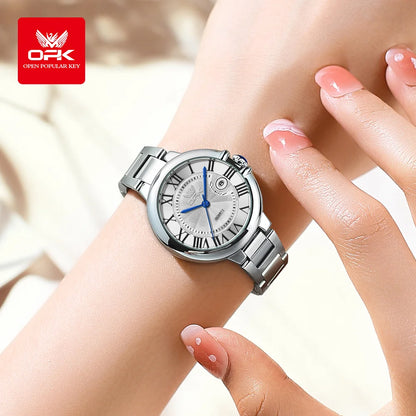 OPK 6039 Women Watch Roman Scale Stainless steel Waterproof Quartz Watch for Women.