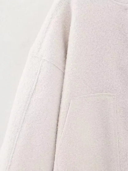 TRAFZR Damenjacken Frühling 2023, elegantes Fleece, Vintage, neue Oberbekleidung, Langarm, Harajuku, Y2k, Streetwear, Bomberjacken