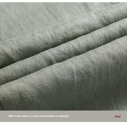 Casual Men's Linen Pants Loose Fit Cotton Linen 3/4 Length Pants Chinese Style Men's Material.