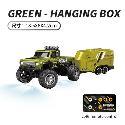 RC 1/64 Speed Mini Off-Road Climbing Car Alloy Cool Appearance Light Shock Absorption With LED Light Toy For Children's Gift
