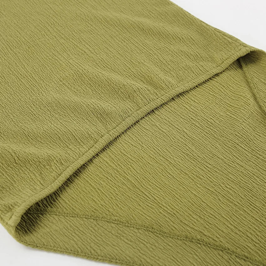 Tuularose Hanging Green Pants Set Sleeveless Backless Personality Temperament Commuter Two-piece Set Summer New Women Pants Set.