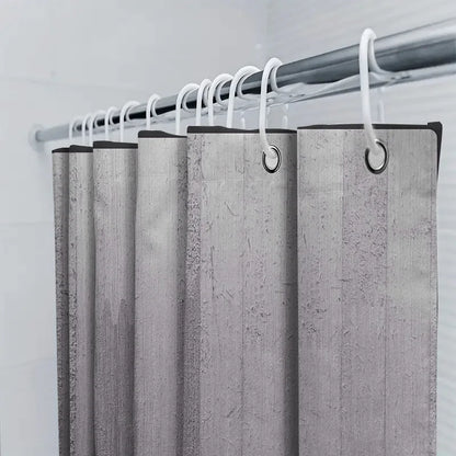 Modernes, weiß strukturiertes Duschvorhang-Set für Badezimmerdekoration, perfekt sitzendes Stangentaschendesign (1er-Set)