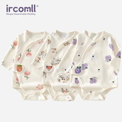 Ircomll 2-teiliger Frühlings- und Herbst-Body für Neugeborene, Baumwolle, langärmelig, Kleidung, Säuglingskleidung, Pyjama, Overalls für Mädchen und Jungen, 0–6 Monate.