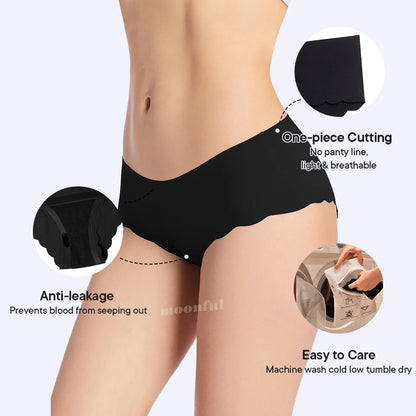 Seamless Period Underwear Menstrual Cycle Absorbent Underwear for Women Heavy Flow Leak Proof Menstrual Panties for Menstruation.