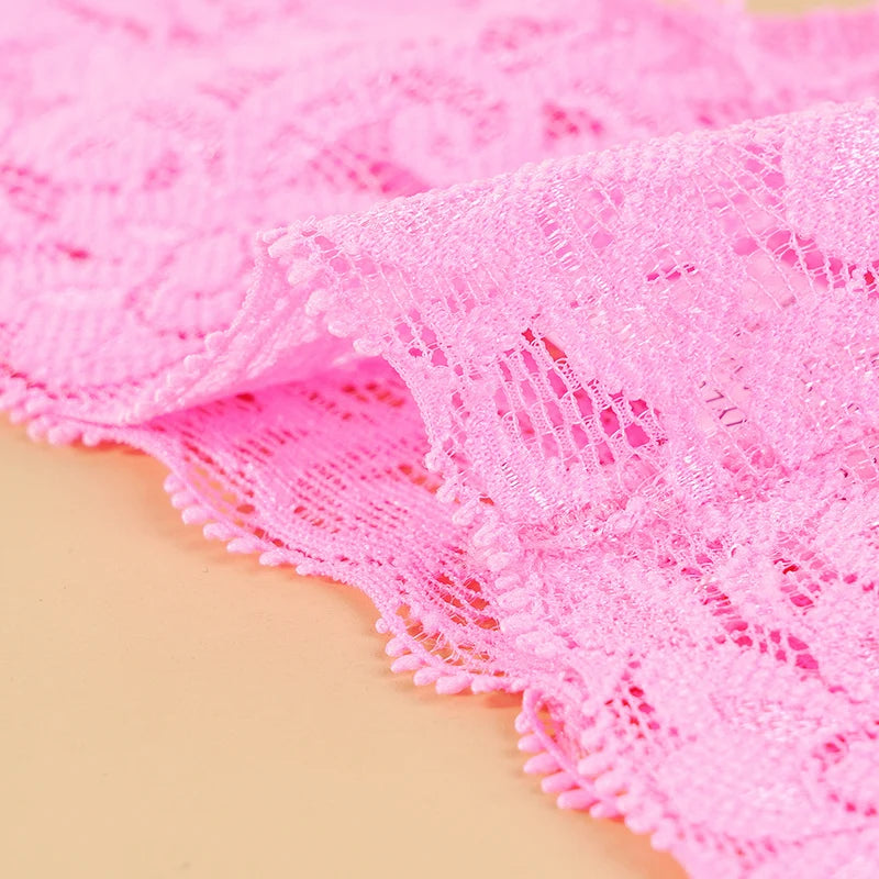 3PCS Lace Floral Women Panties Low Waist Breathable Briefs Female Thong Underwear M-2XL Solid Sexy G-String Transparent Panty.