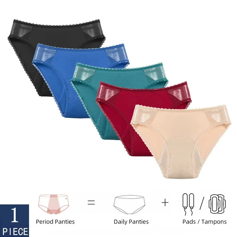 2pcs plus size Menstrual Panties 4 Layers Leak-proof Physiological Period Underwear Briefs Breathable Pants For Women.