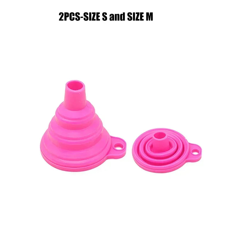 Kitchen Silicone Funnel  Foldable Funnel for Filling Water Bottle With Liquid Transfer Portable Oil Pot Funnel Kitchen Gadgets.