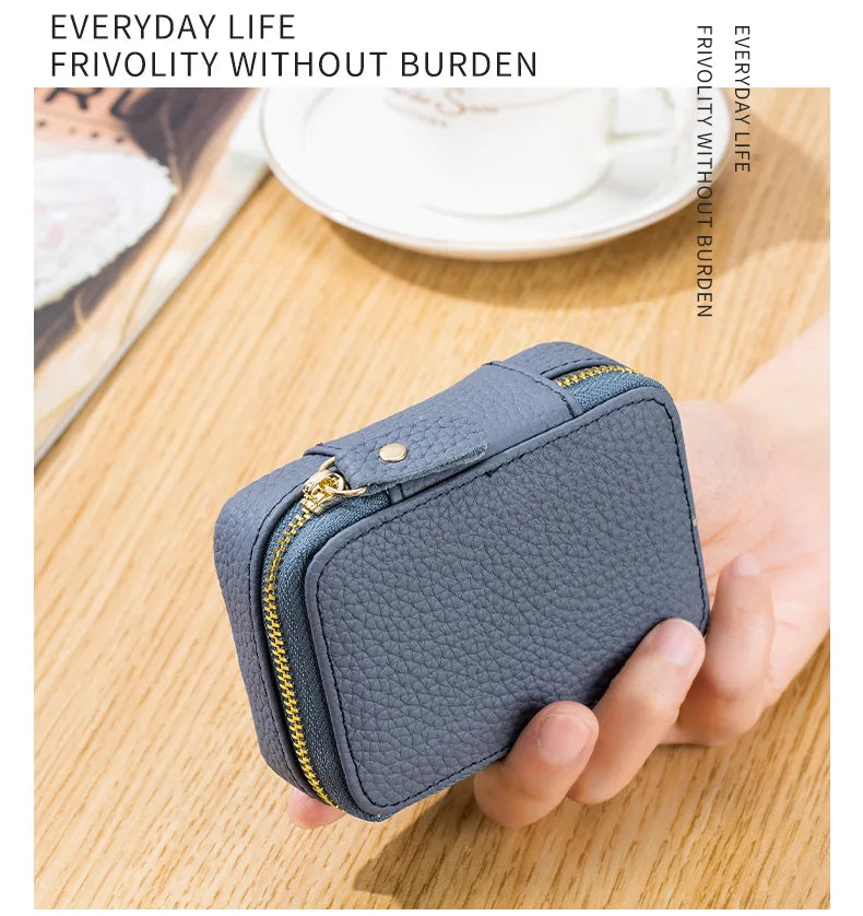 Lipsticks Case with Built-In Mirror Mini Cosmetic Bag Zipper Makeup Organizer Coin Pouch Travel Contact Lens Case Lipstick Purse.